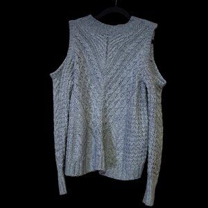 Express Womens Grey cold shoulder sweater size L